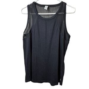 Balance Collection Black Mesh Athletic Sporty Sleeveless Workout Tank Sz M